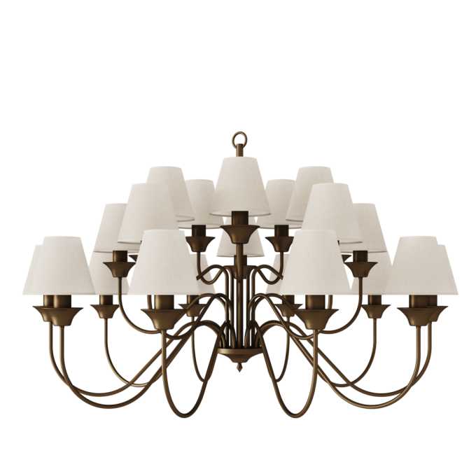 Lustre Foco Metallo Belga Belga Cúpulas Tecido 20L E27 Ø1160x690mm LU 409/20