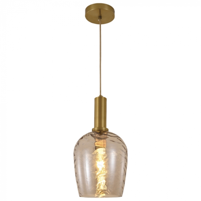 Pendente Sindora 1L E27 Metal Bronze e Vidro Conhaque 180x240mm DCD04000