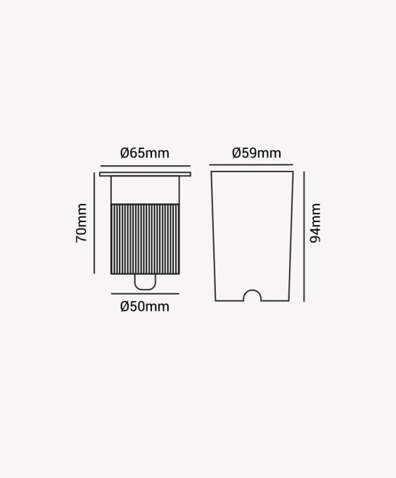 Embutido Solo Opus LED 5 watts IRC90 3000K 12° Preto IP67 Ø65mm OPS 33594