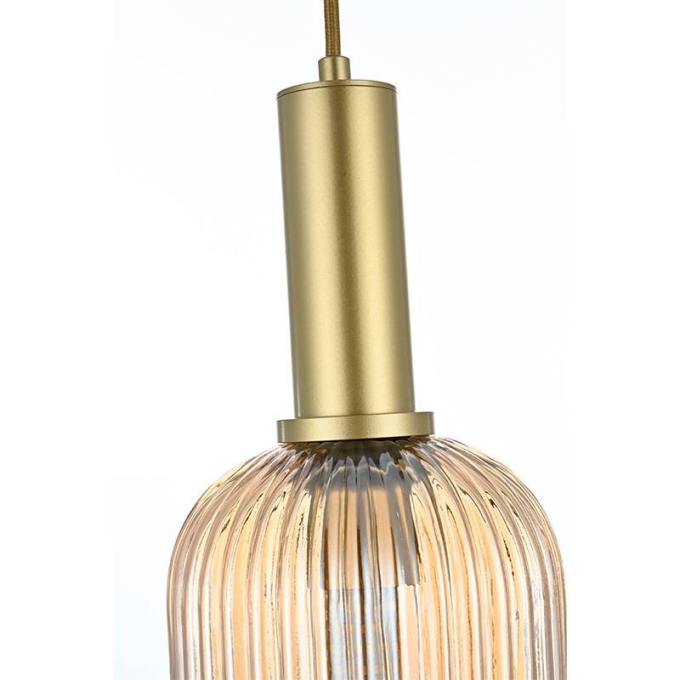 Pendente Nordecor Canne Lon 1L E27 Ouro Champagne 190x140mm 2913