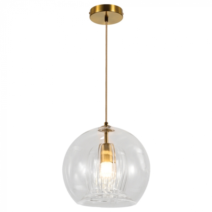 Pendente Sindora 1L E27 Metal Bronze e Vidro Transparente Ø250mm DCD04060