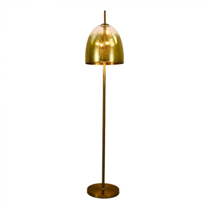 Coluna Sindora 4L E14 Bivolt Metal Dourado Vidro Dourado 330x1550mm DCD04106