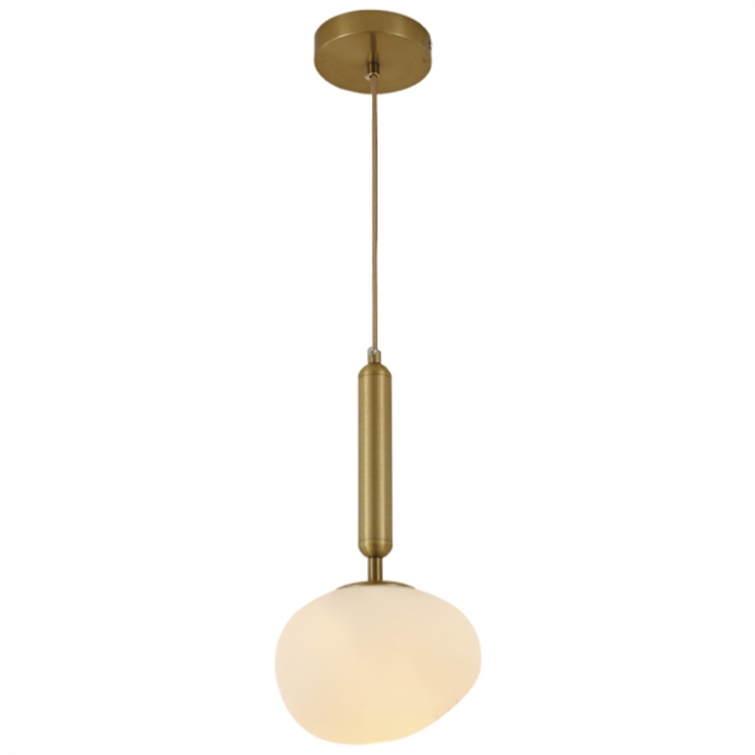Pendente Sindora 1L E14 Metal Bronze Vidro Branco 170x120mm DCD04029
