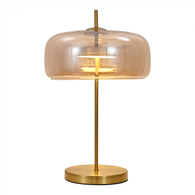 Abajur Sindora 12 watts 3000K Bivolt Metal Bronze Vidro Âmbar 330x580mm DCT04108