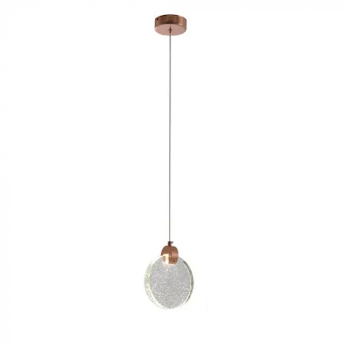 Pendente Sindora Metal Rose e Cristal 5 watts 3000K Ø130mm DCD02122