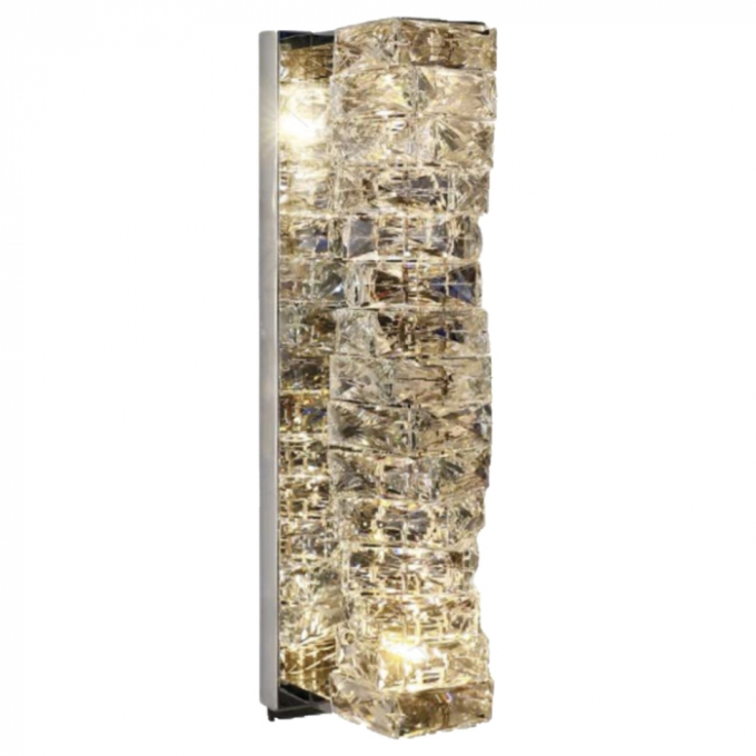 Arandela Sindora 20 watts 3000K Metal Cromado e Cristal Transparente 150x450mm DCB02817