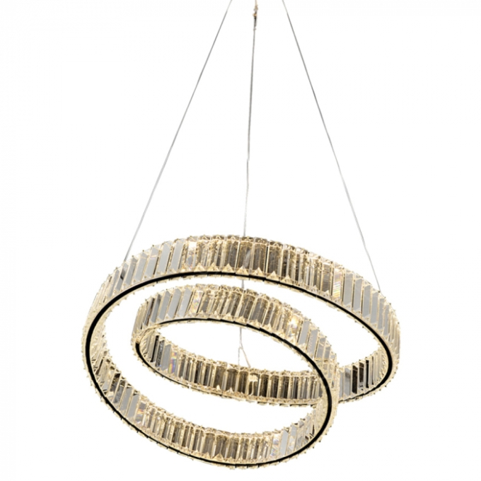 Pendente Sindora 70 watts 3000K Metal Dourado e Cristal Ø600mm DCD02805