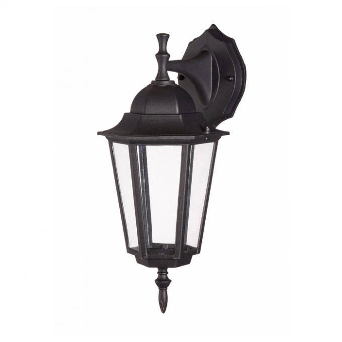 Arandela Biancoluce  Clássica de Parede Nancy Alumínio e Vidro Fosco Preto 1L E27 200x150x340mm AC203P