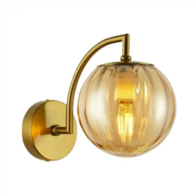 Arandela Sindora 1L E27 Metal Dourado e Vidro Champagne 220x200mm DCB02143