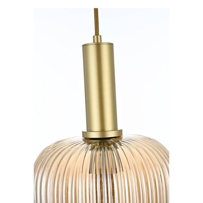 Pendente Nordecor Canne Oni 1L E27 Ouro Champagne 160x200mm 2915