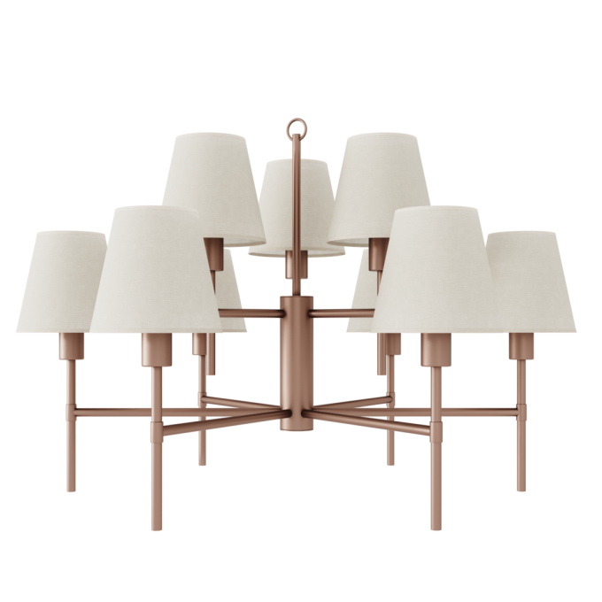 Lustre Foco Metallo Amalfi Cúpulas Tecido 9L E27 Ø860x580mm LU 419/9