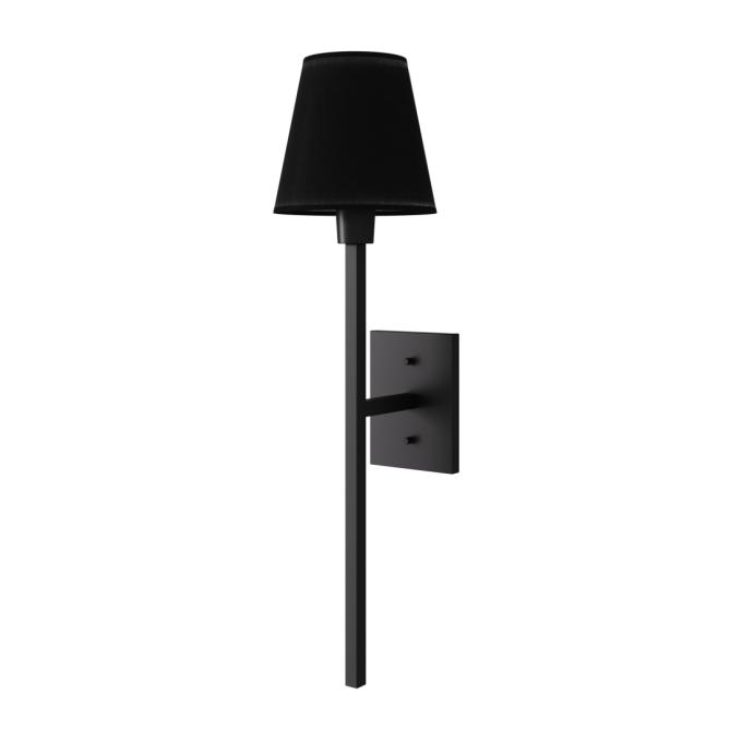 Arandela Foco Metallo Tocheiro Cúpula Tecido 1L E27 610x150x180mm AR 105/Q