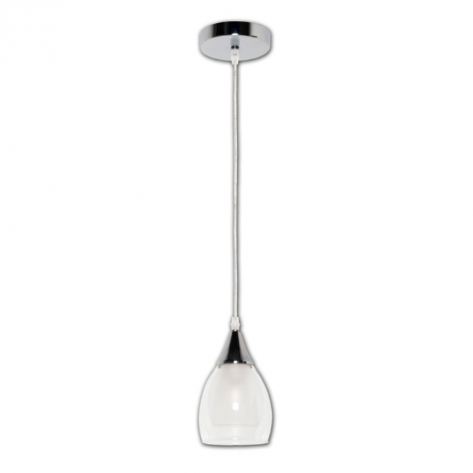 Pendente Biancoluce Avulso Tulip Cromado Metal Vidro Cromado 1L E14 Ø120mm PB012/1 CR 