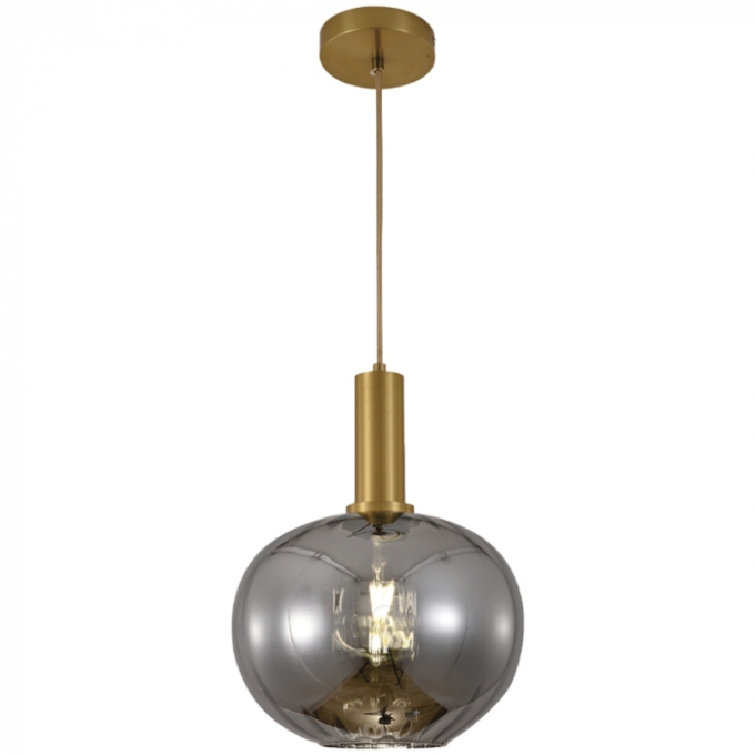 Pendente Sindora 1L E27 Metal Bronze e Vidro Fumê 250x200mm DCD04044