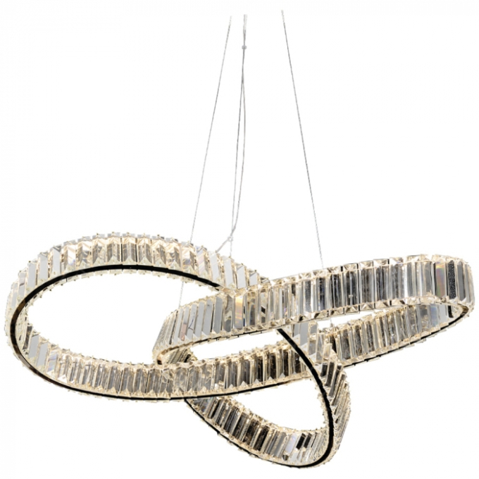 Pendente Sindora 72 watts 3000K Metal Dourado e Cristal Ø800mm DCD02808