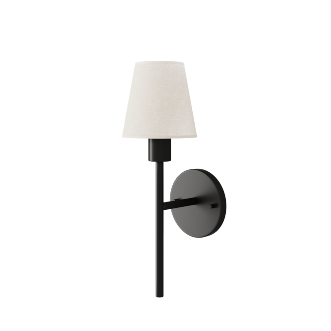 Arandela Foco Metallo Tocheiro Mini Cúpula Tecido 1L E27 380x130x160mm AR 124