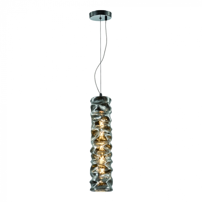 Pendente Sindora 1L E27 Metal Cromado Vidro Fumê 120x500mm DCD04116