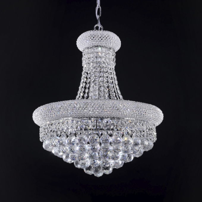 Pendente Biancoluce Imperial Belvedere Cristal K9 Transparente 14L E14 Ø500mm C050-14