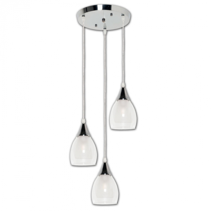Pendente Biancoluce Avulso Tulip Cromado Metal Vidro Cromado 3L E14 Ø120mm PB012/3 CR 