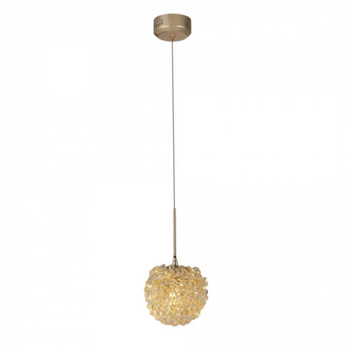 Pendente Sindora Metal Dourado Cristal Transparente 1L G9 150x1500mm DCD00286