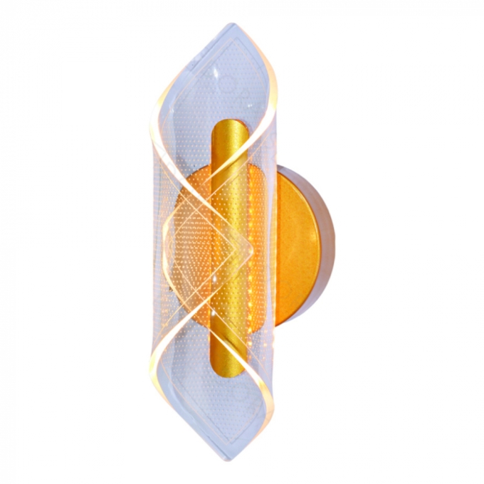 Arandela Sindora 6 watts 3000K Metal Dourado e Acrílico 280x120x120mm QB05136
