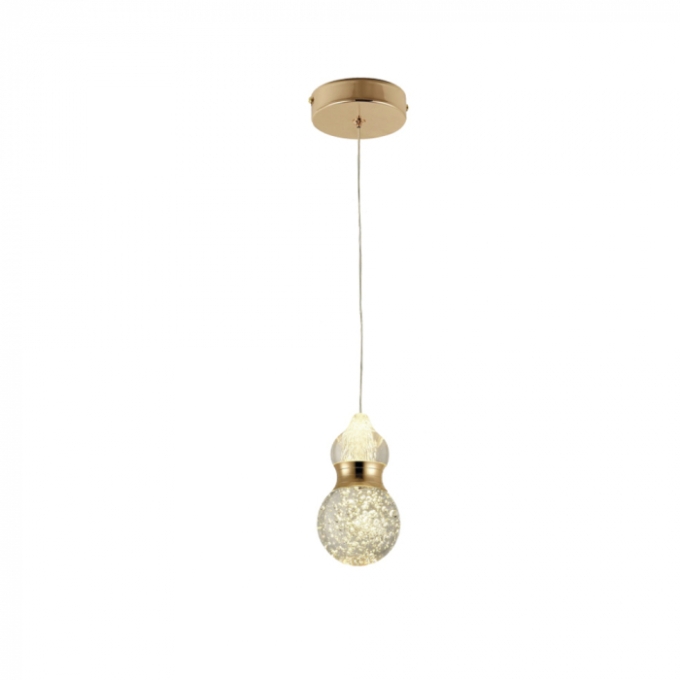 Pendente Sindora Metal Dourado e Cristal 5 watts 90x150mm DCD02169