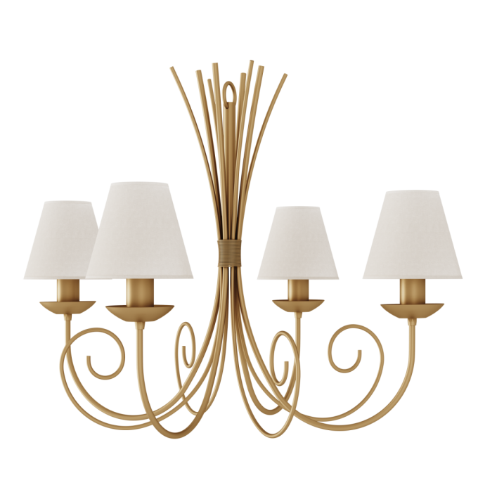 Lustre Foco Metallo Neo Cúpulas Tecido 4L E27 Ø760x570mm LU 406/4