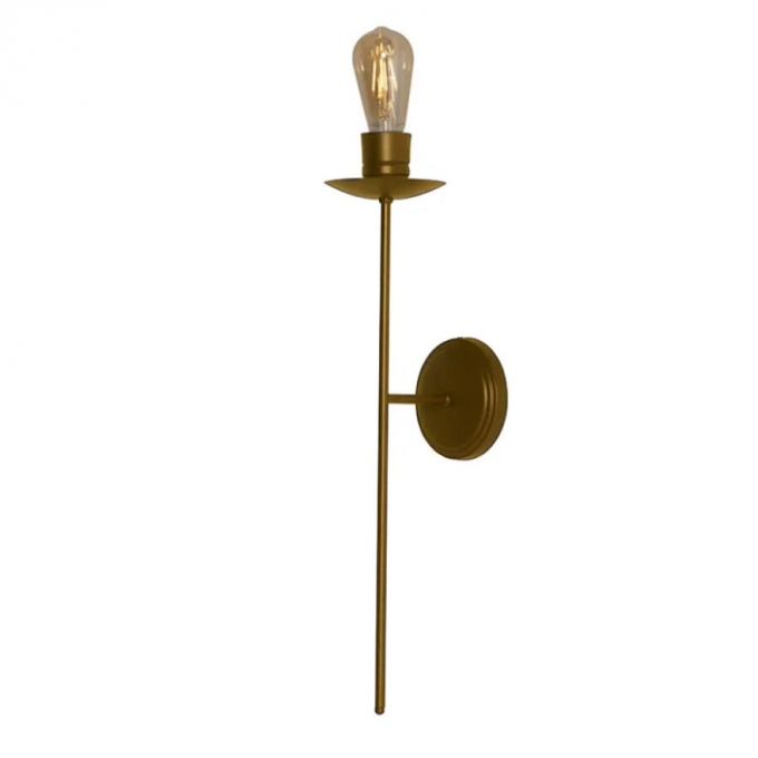 Arandela Biancoluce Tocheiro Alumínio Dourado 1L E27 560x120x170mm AE28