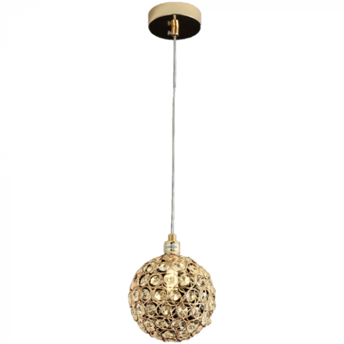Pendente Sindora Metal Dourado Cristal 1L G9 Ø120mm QD05159