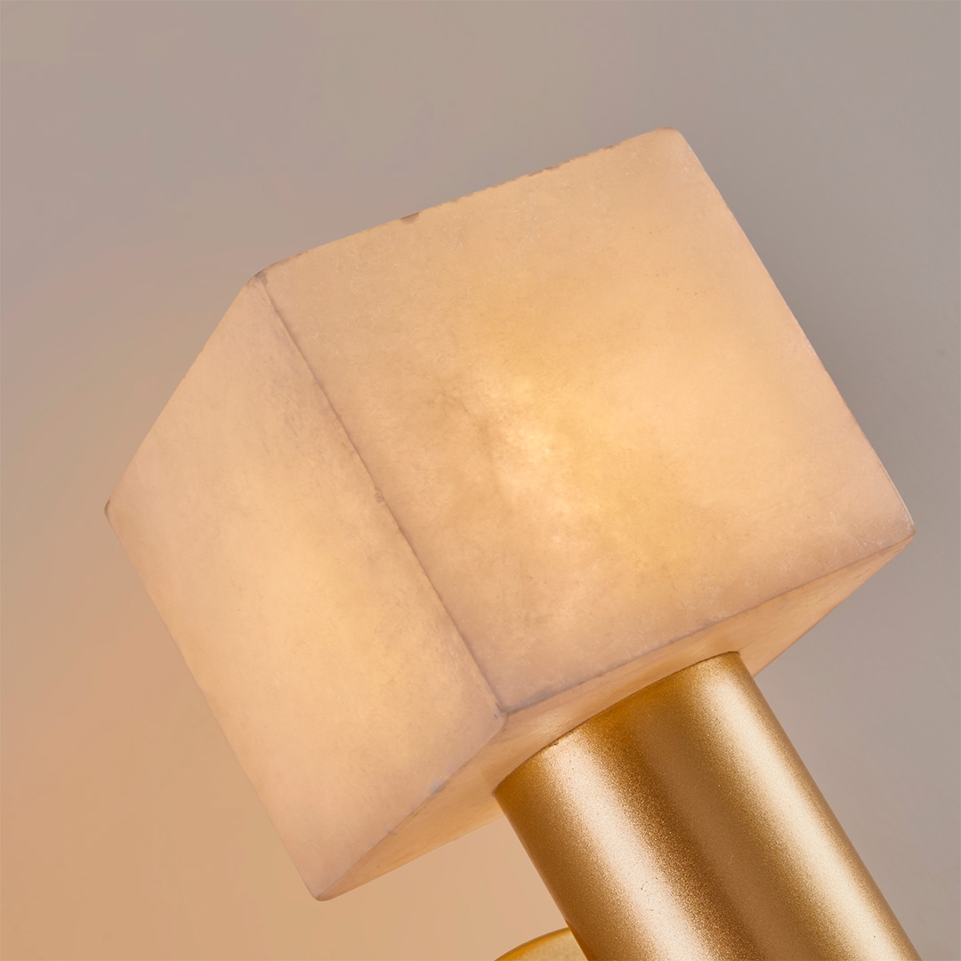 Arandela Nordecor Dufi 1L G9 Ouro Champagne e Mármore IP20 Bivolt 210x120mm 2922