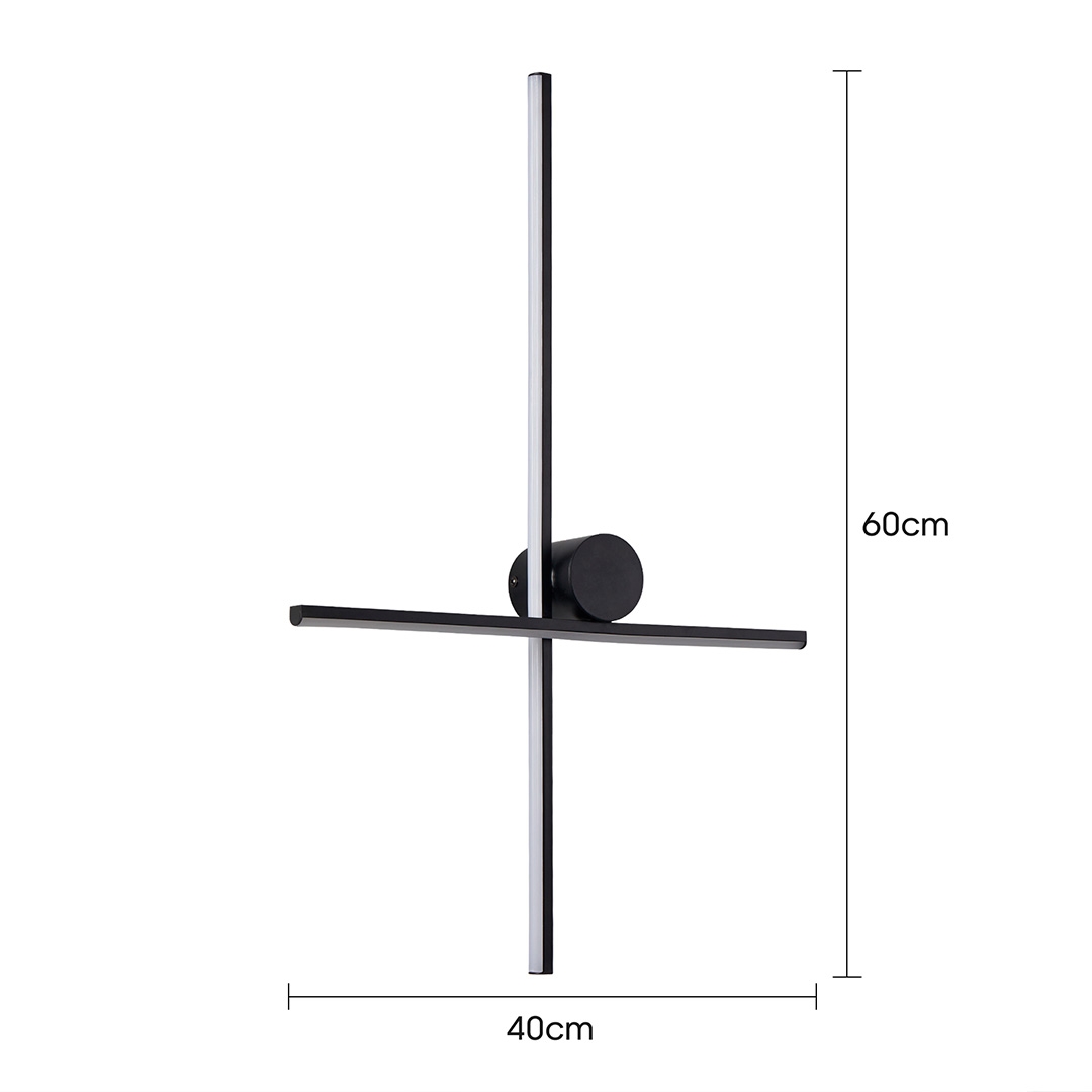 Arandela Nordecor Nien 20 watts 3000k Preto Bivolt 400x600mm 2936
