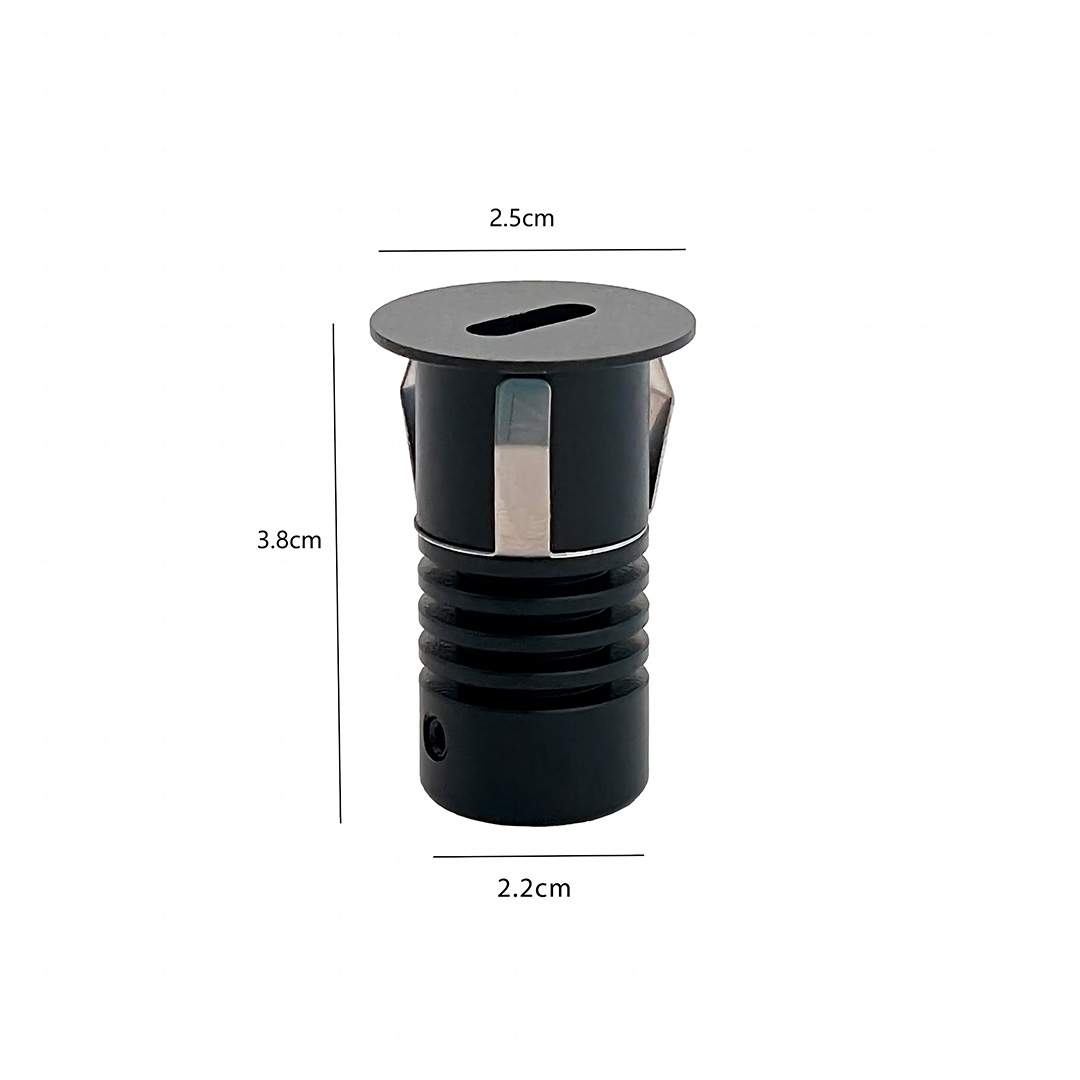 Mini Embutido Nordecor Domy Ini Redondo 1 watts 3000K IP20 Preto IRC90 Bivolt Ø25x38x22mm 6521