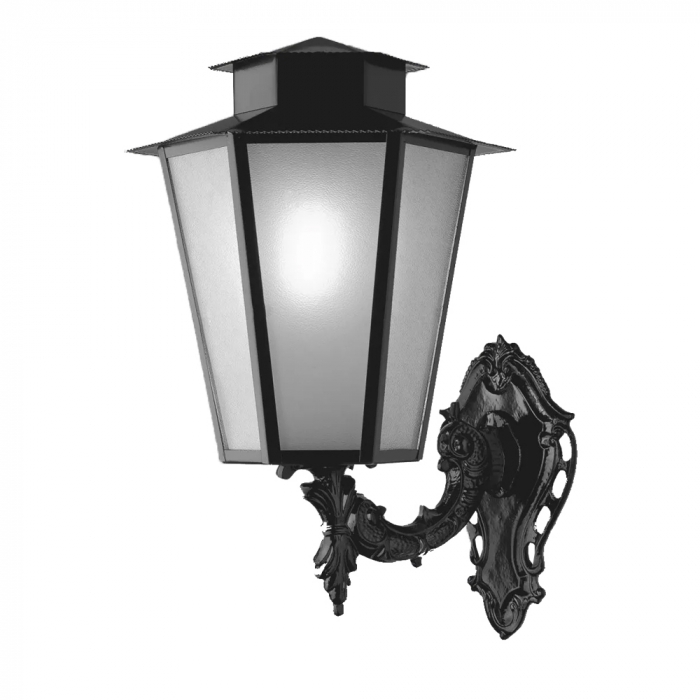 Arandela Ideal Colonial Sextavada Grande Alumínio e Termoplástico 1L E27 560x330x360mm LA-9-B/G
