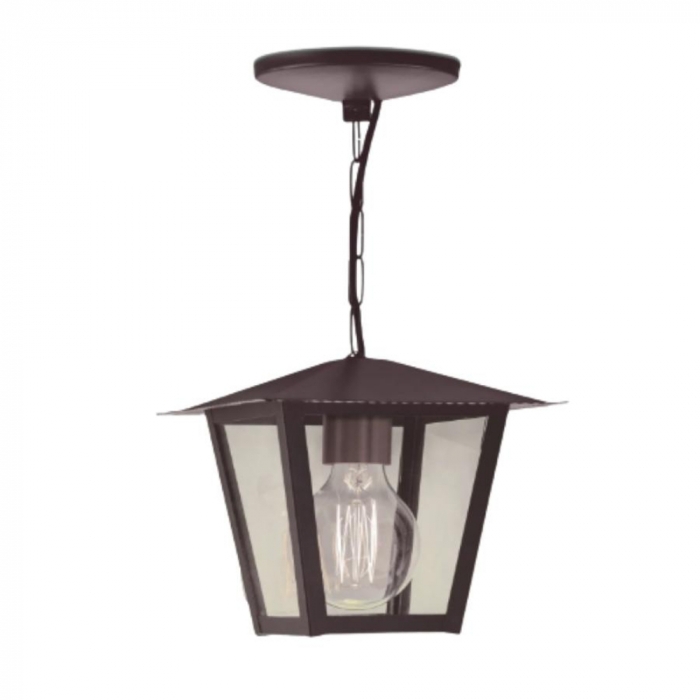 Pendente Ideal Colonial Alumínio e Vidro Transparente 1L E27 330X200X200mm LA-4-C VT