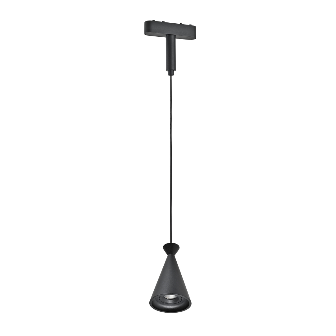Pendente Magnético Nordecor Kay Lob 6,5 watts 3000K 48V  IRC90 24° Preto Ø60x82x1500mm 2847