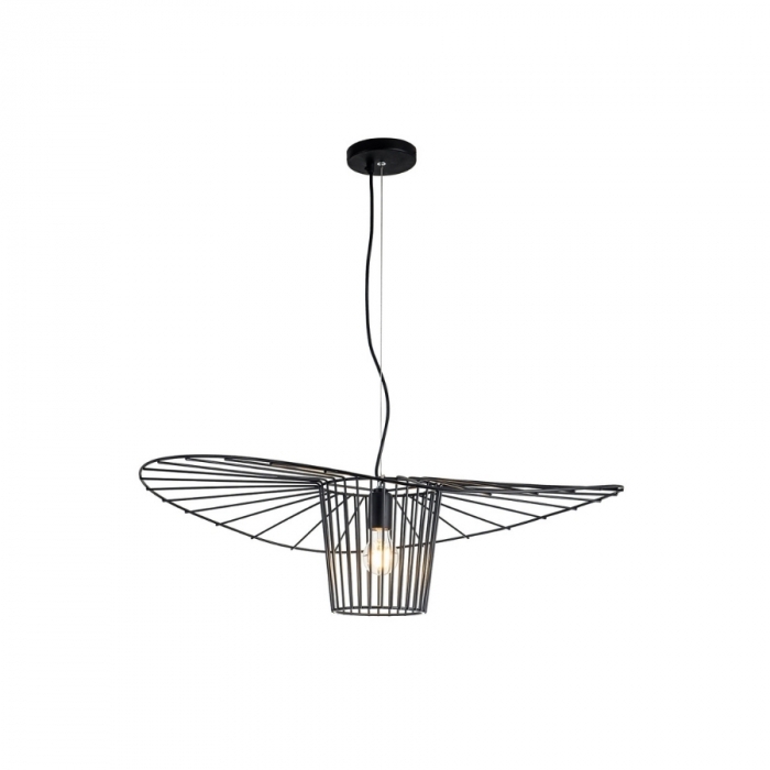 Pendente Flavo Filo Metal Preto Fosco 1L E27 Ø800X220mm FP1220PF