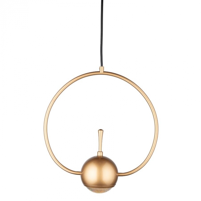 Pendente Flavo Anelli Metal Dourado Brilho e Difusor em Vidro 5 watts 3000K 400X300X100mm FP1150DB