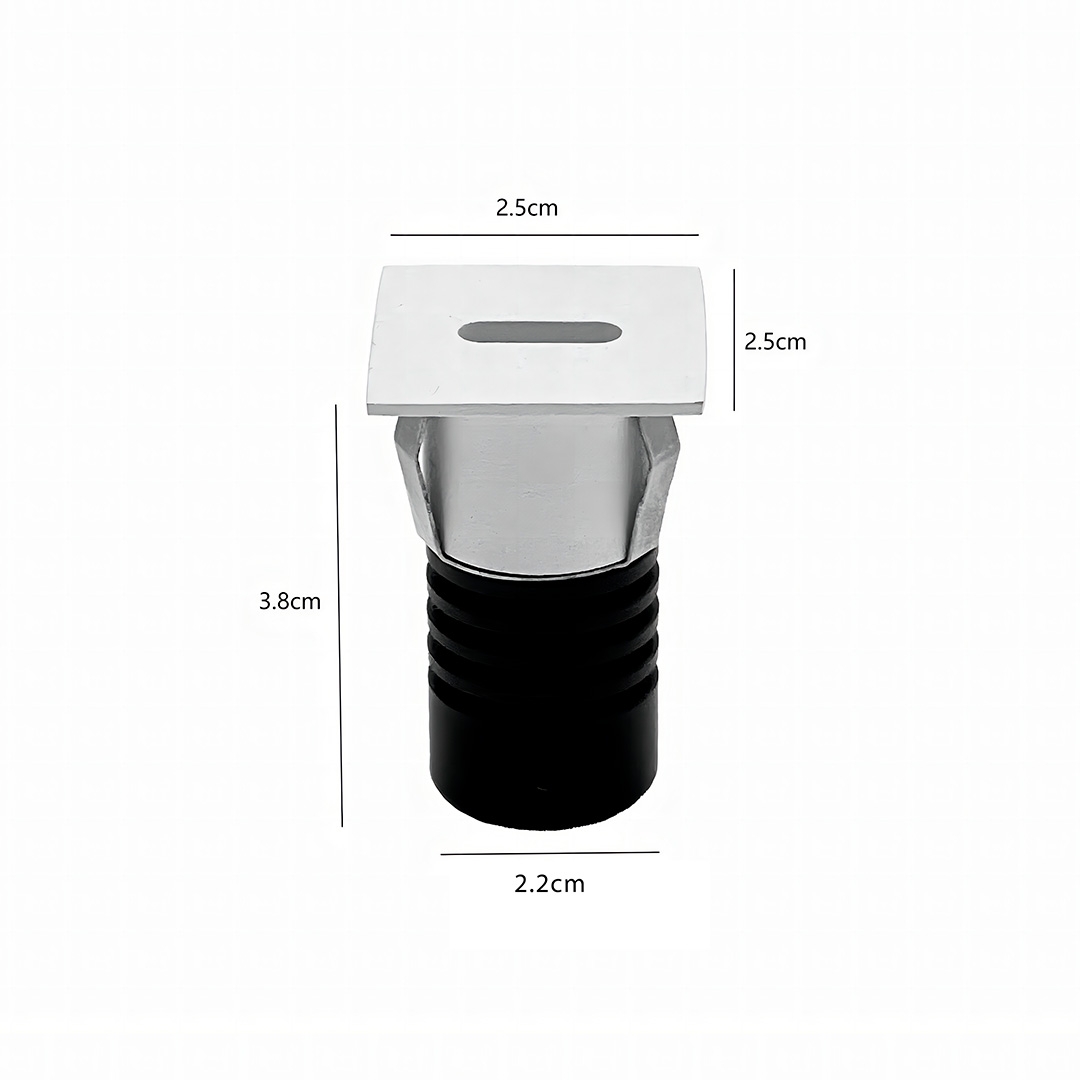 Mini Embutido Nordecor Domy Ini Quadrado 1 watts 3000K Branco IP20 IRC90 Bivolt 25x25x38mm 6522
