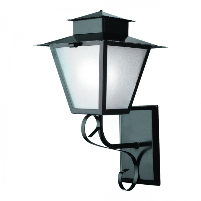 Arandela Ideal Colonial Quadrada Média Aço Fosfatizado e Vidro Transparente 1L E27 460x240x260mm L-7-B VT
