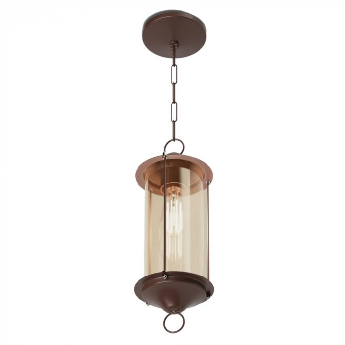Pendente Ideal Munich Alumínio e Vidro Âmbar 1L E27 Ø160x640mm 740 VA