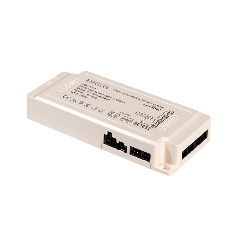 Fonte 12V Nordecor para Móveis 4A 48 watts Bivolt IP20 119x53x20mm 7210
