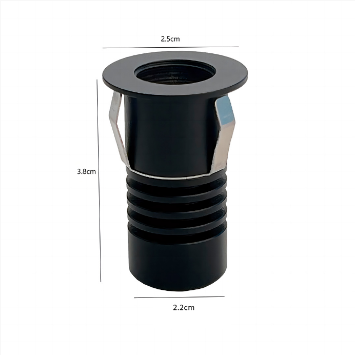 Mini Embutido Nordecor Auko Redondo 1 watts 3000K 30° Preto Ø25x38x22mm IRC90 Bivolt 6529