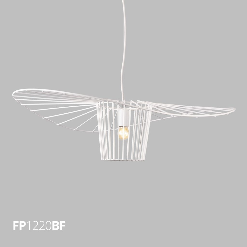Pendente Flavo Filo Metal Branco Fosco 1L E27 Ø800X220mm FP1220BF