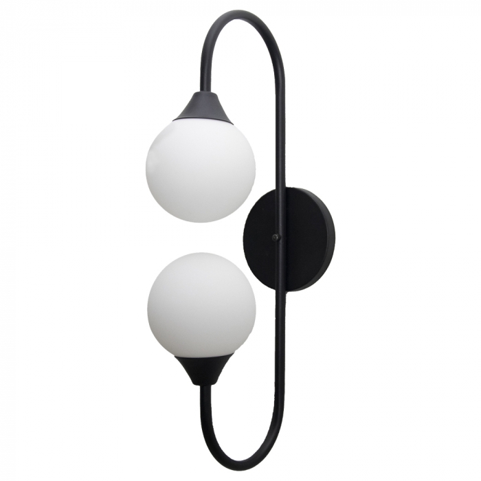 Arandela Ideal Sphera Dupla Alumínio e Vidro 2L G9 540x120x220mm A-102
