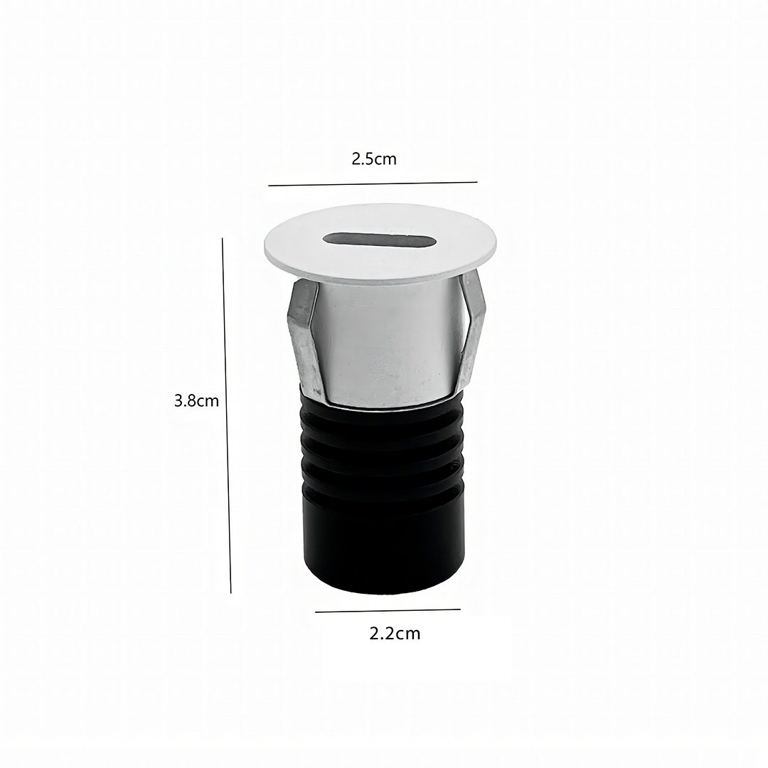 Mini Embutido Nordecor Domy Ini Redondo 1 watts 3000K IP20 Branco IRC90 Bivolt Ø25x38x22mm 6520