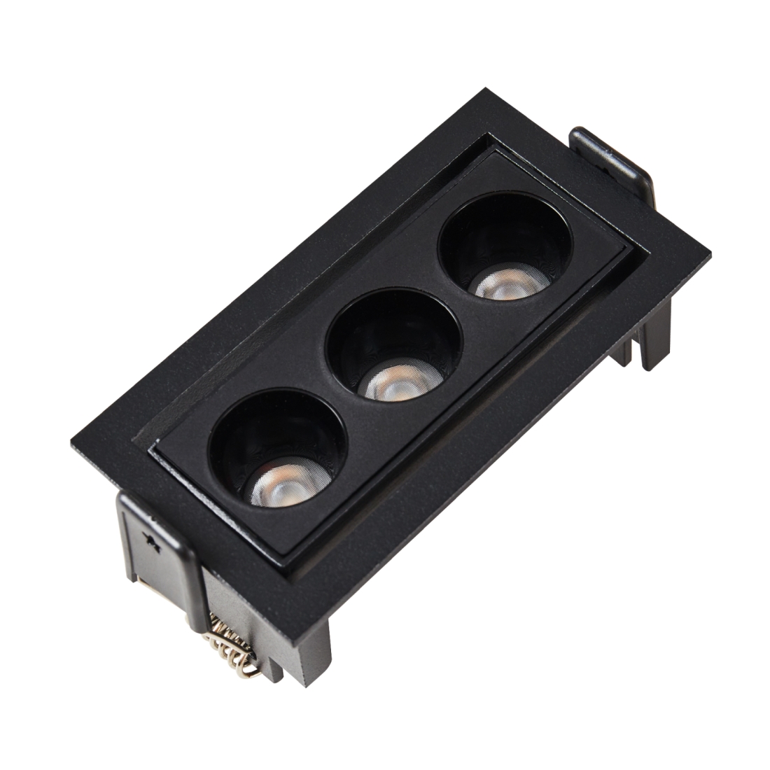 Embutido Nordecor Downlight Powerus Direcionável 3 Focos 6 watts Preto 3000K IRC90 38° Bivolt 100x44x52mm 6497