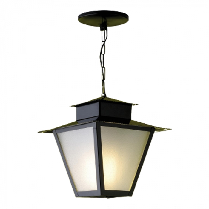 Pendente Ideal Colonial Aço Fosfatizado e Vidro Transparente 1L E27 410X240X240mm L-7-C VT