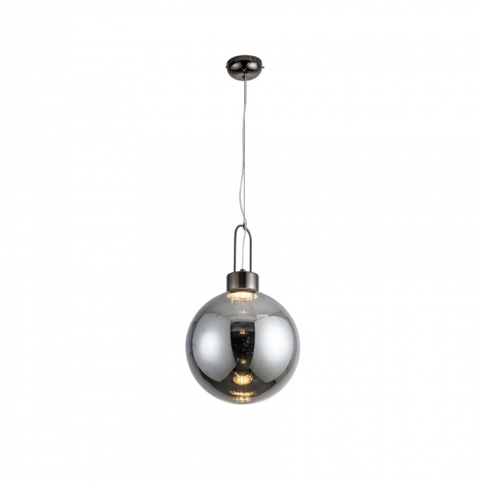 Pendente Flavo Vetri Metal Preto Perolizado Vidro Fumê 5 watts 3000K Ø300X480mm FP1260PP