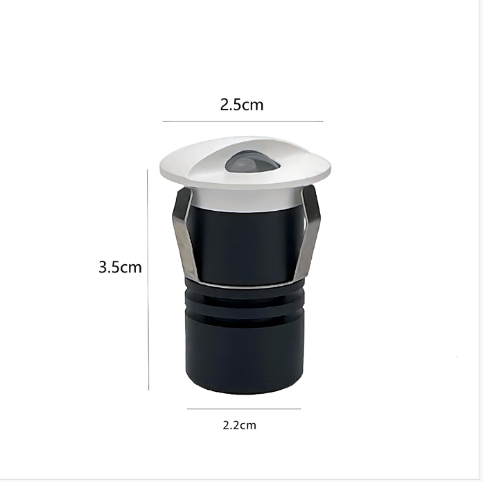 Mini Embutido Nordecor Romi Redondo 1 watts 3000K Branco IP65 Ø25x35x22mm IRC90 Bivolt 2839
