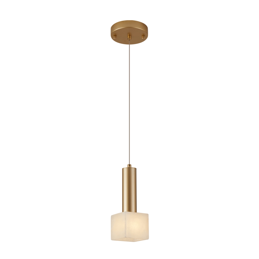 Pendente Nordecor Dufi 1L G9 Ouro Champagne e Mármore IP20 Bivolt 80x80x220mm 2923